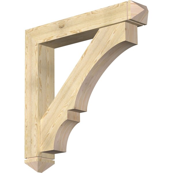 Ekena Millwork Balboa Arts and Crafts Rough Sawn Bracket w/ Offset Brace, Douglas Fir, 8"W x 48"D x 48"H BKT0806X48X48BOA03RDF - main